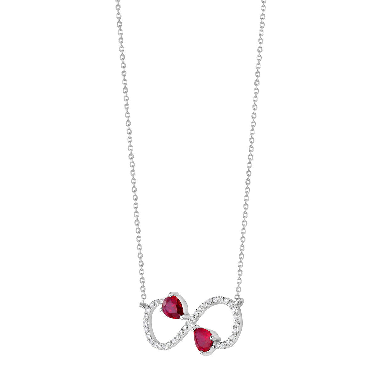 14K White Gold Ruby Necklace, 0.67ct