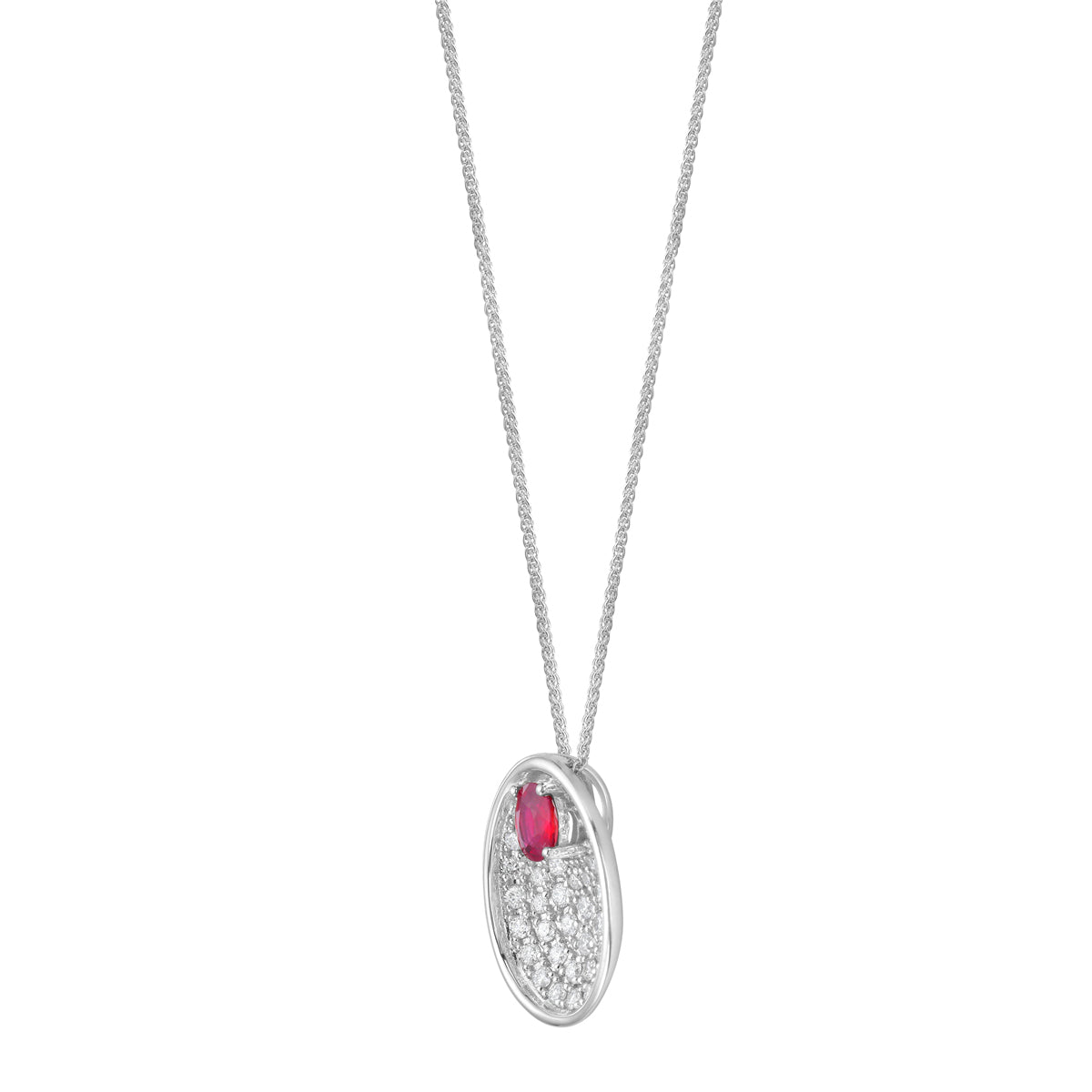 14K White Gold Ruby Pendant, 0.36ct