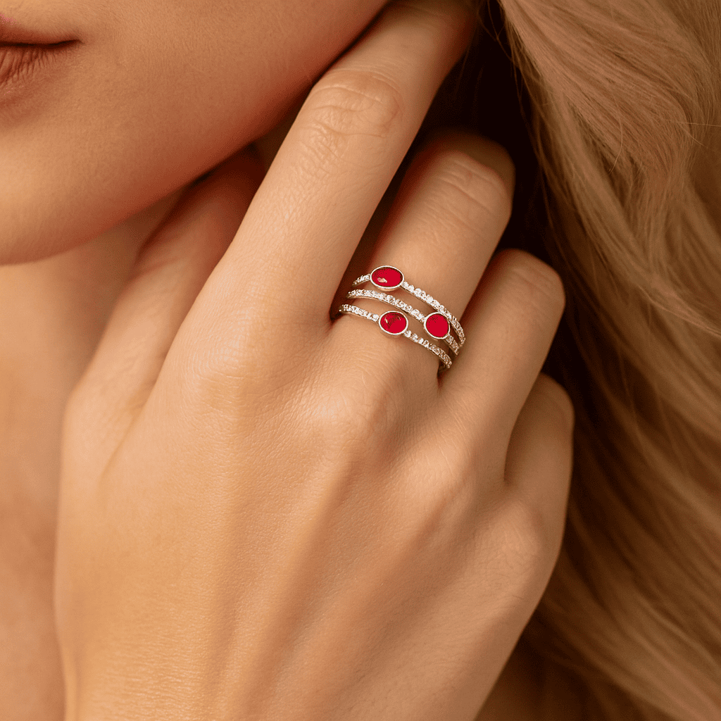 14K White Gold Ruby Ring, 0.64ct