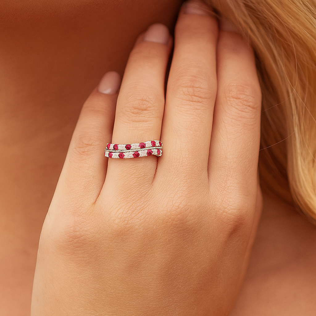 14K White Gold Ruby Ring, 0.54ct