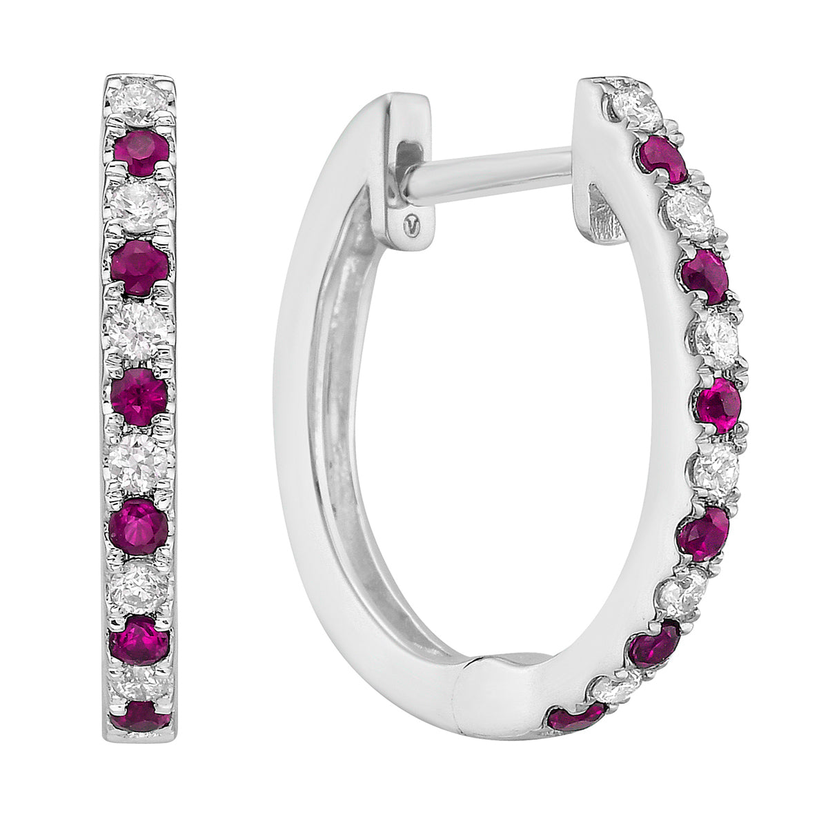 14K White Gold Pink Sapphire Earrings, 0.21ct