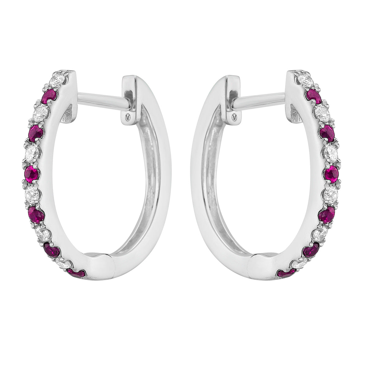 14K White Gold Pink Sapphire Earrings, 0.21ct
