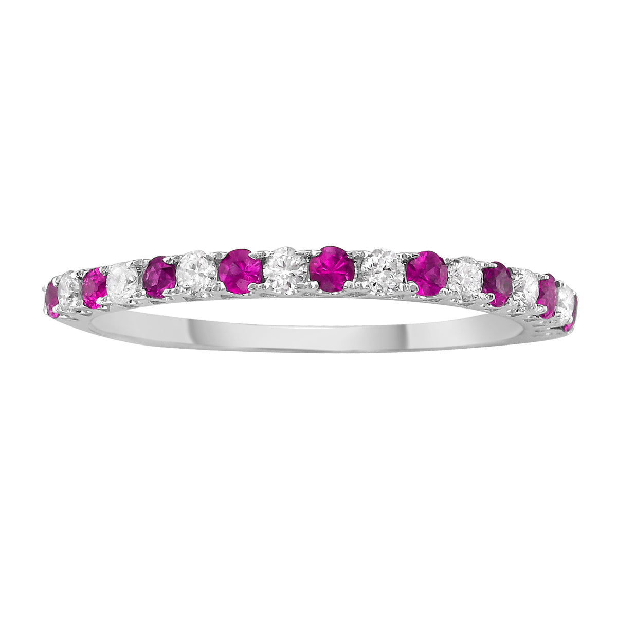 14K White Gold Pink Sapphire Ring, 0.21ct