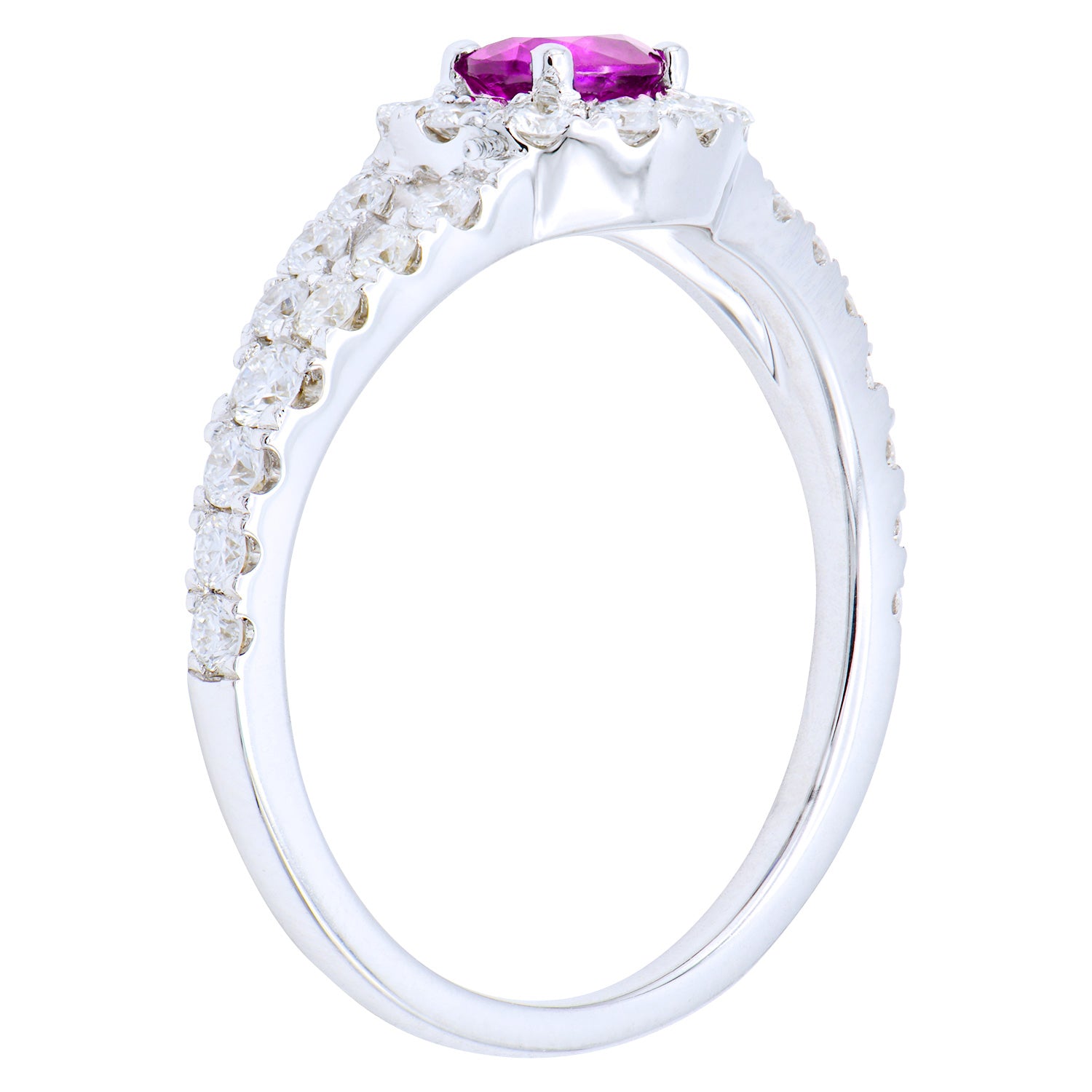 14K White Gold Pink Sapphire Ring, 0.41ct