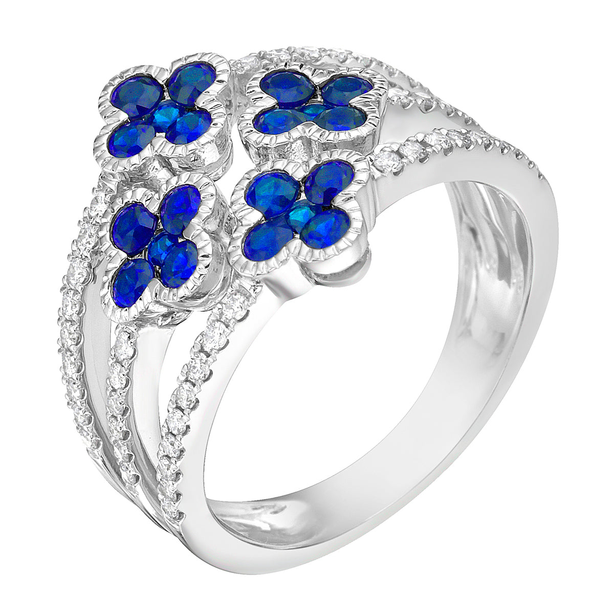 14K White Gold Blue Sapphire Ring, 0.97ct