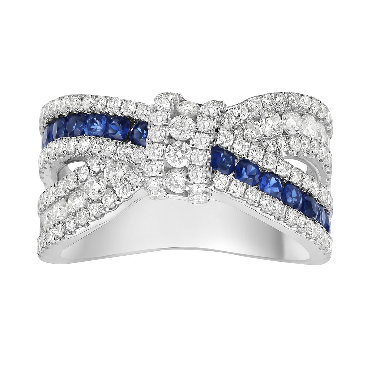 14K White Gold Blue Sapphire Ring, 0.53ct