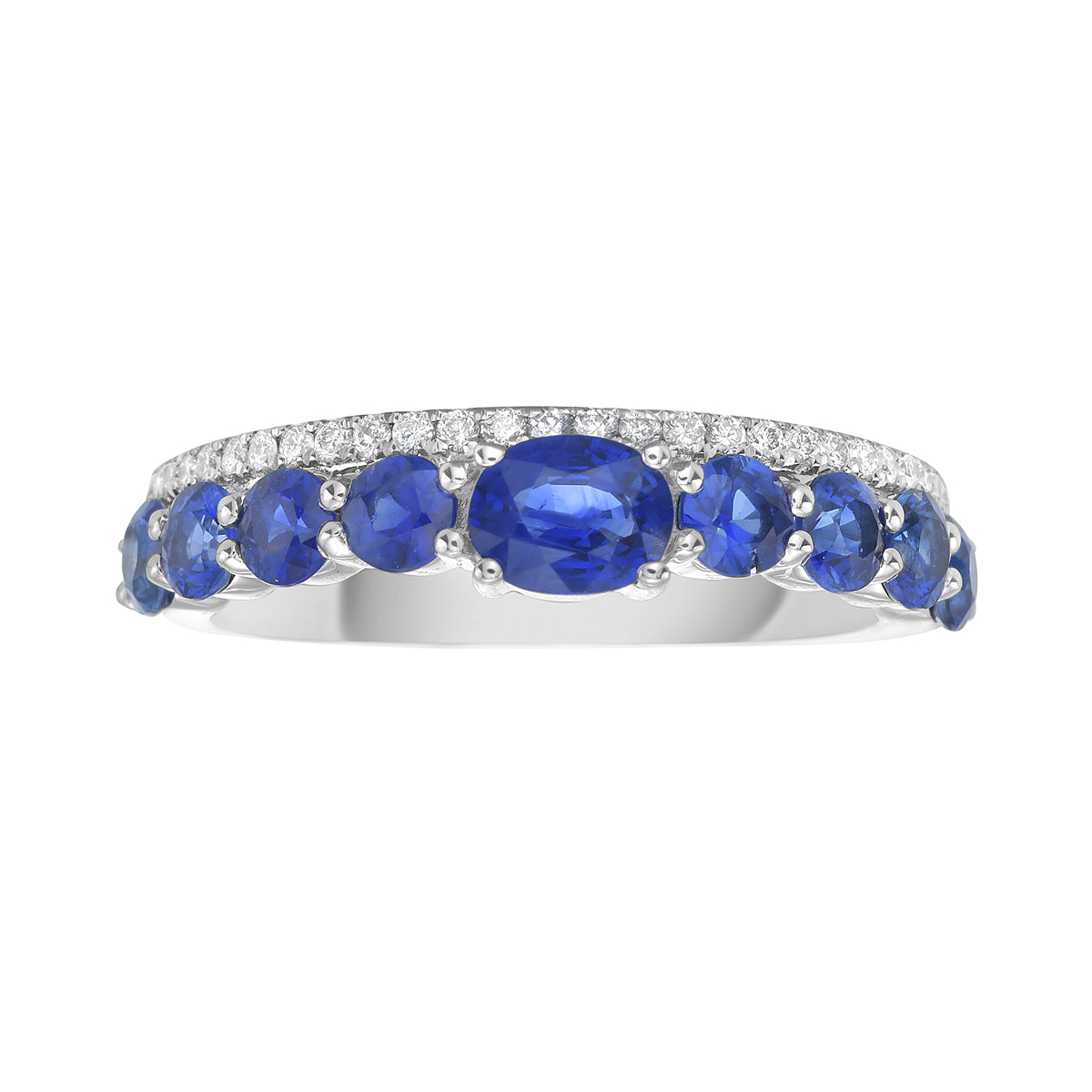 14K White Gold Blue Sapphire Ring, 1.47ct
