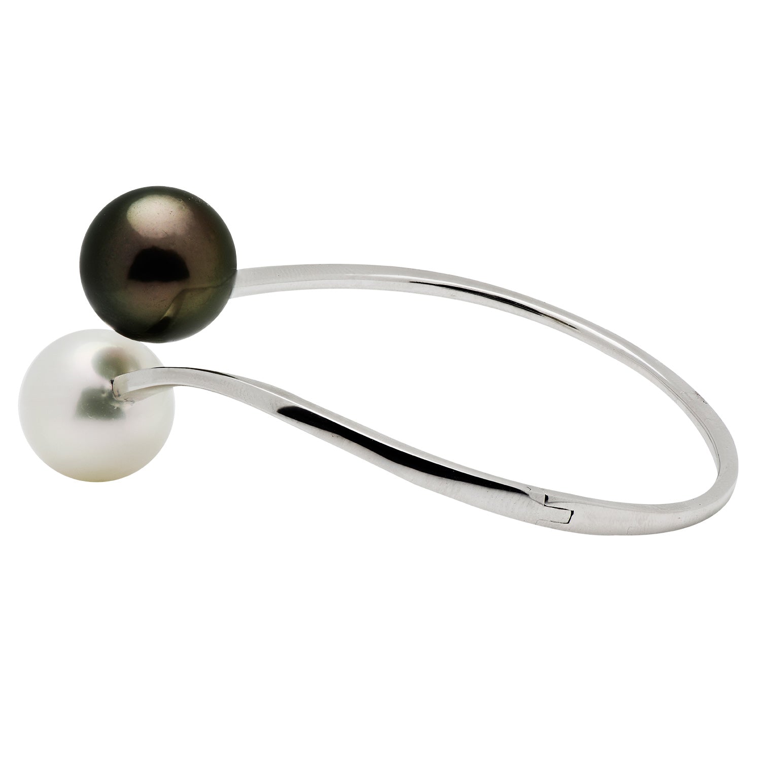 18K White Gold White South Sea & Tahitian Pearl Bracelet, 12-13mm