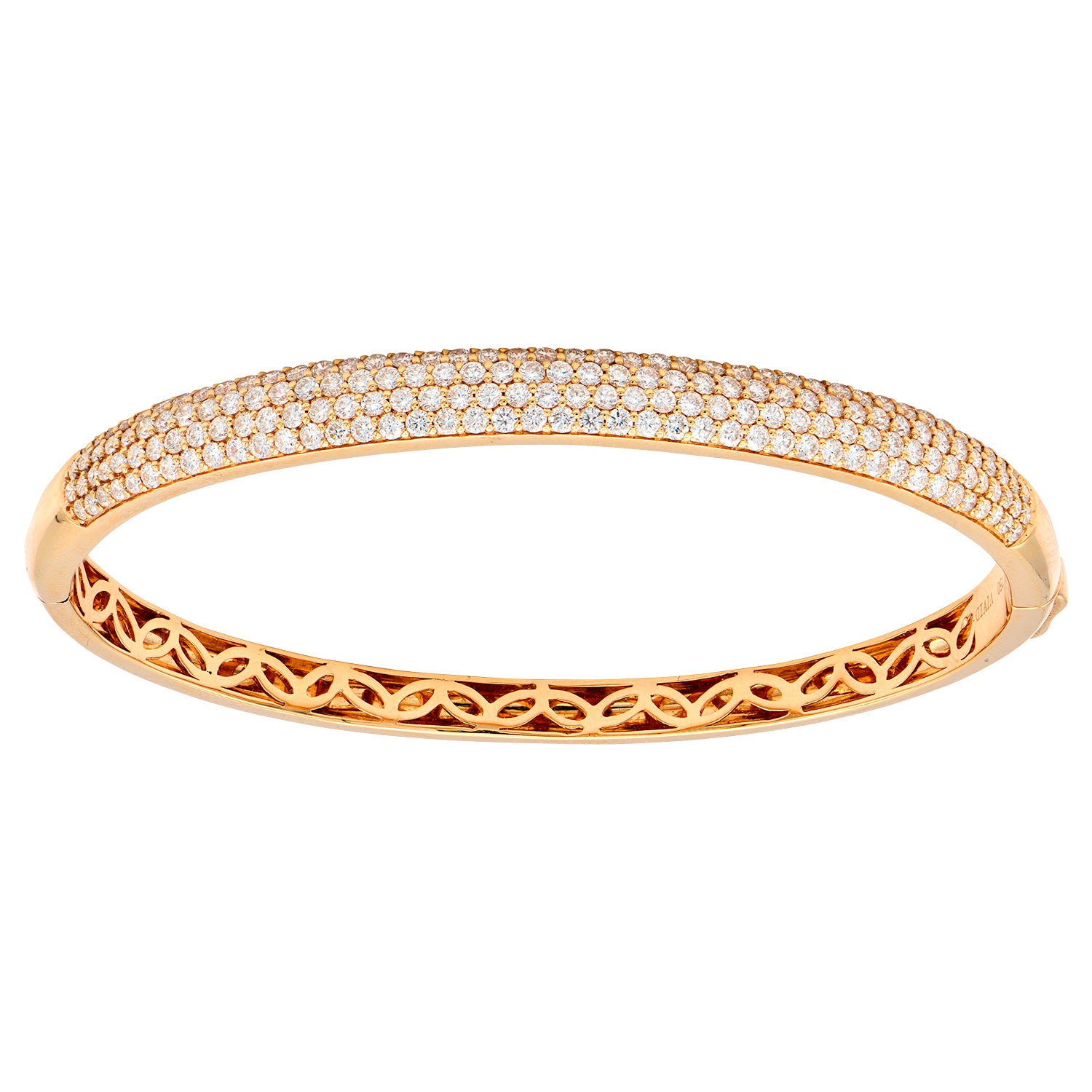 18K Rose Gold Diamond Bangle, 2.32ct