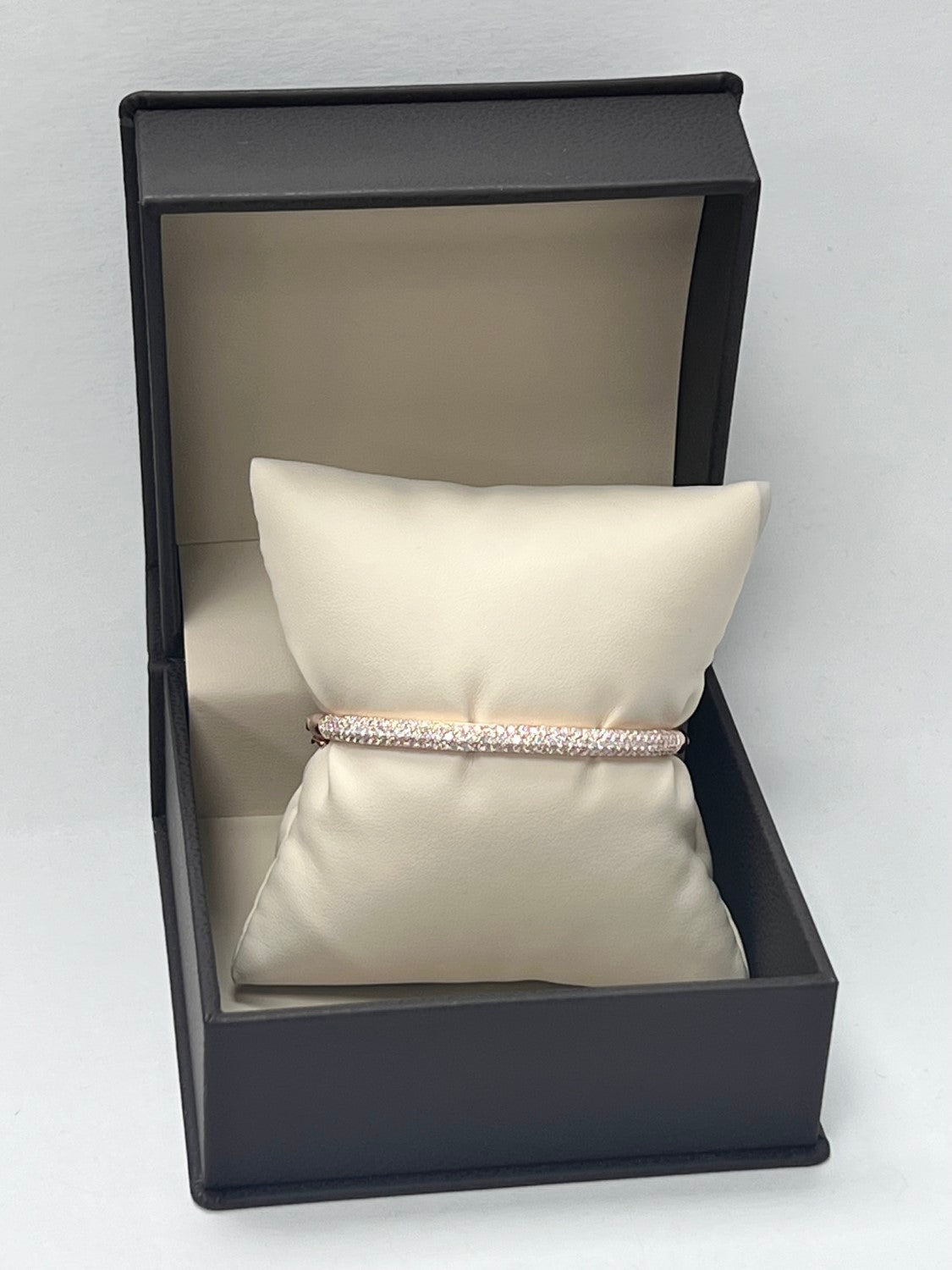 14K Rose Gold Three Row Diamond Bangle, 2.08ct