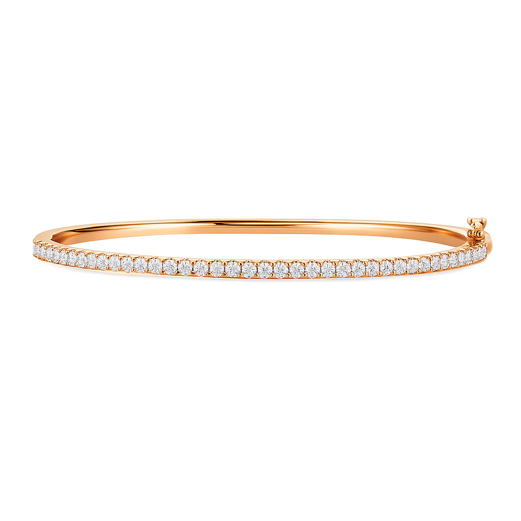 18K Rose Gold Diamond Bangle, 0.85ct