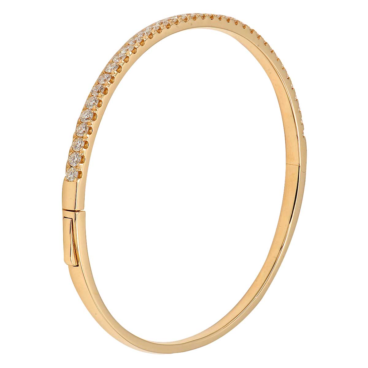 18K Rose Gold Diamond Bangle, 0.85ct