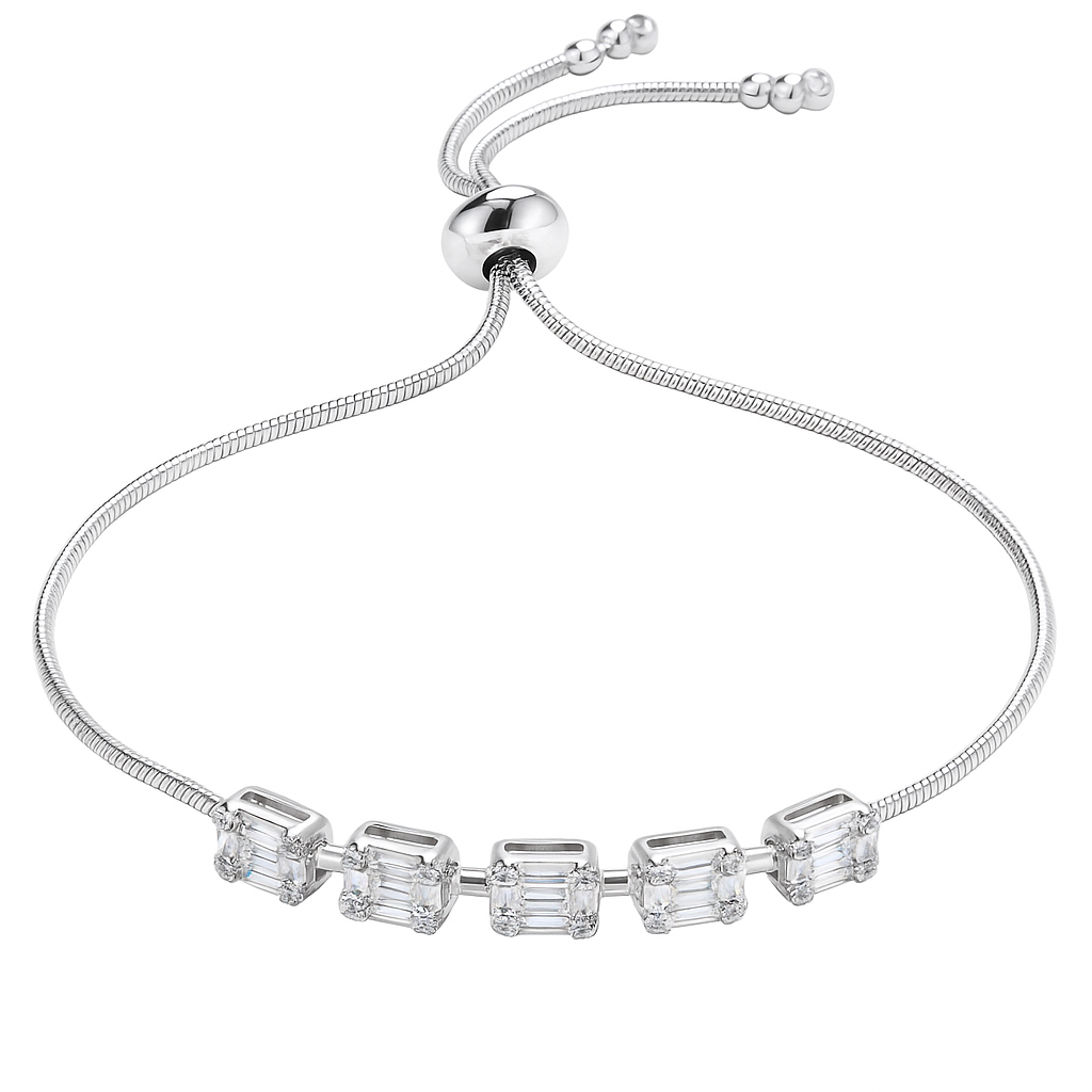 18K White Gold Baguette Illusion Bracelet, 0.92ct