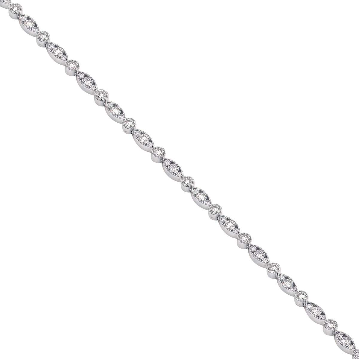 18K White Gold Sapphire Diamond Bracelet, 1.64ct