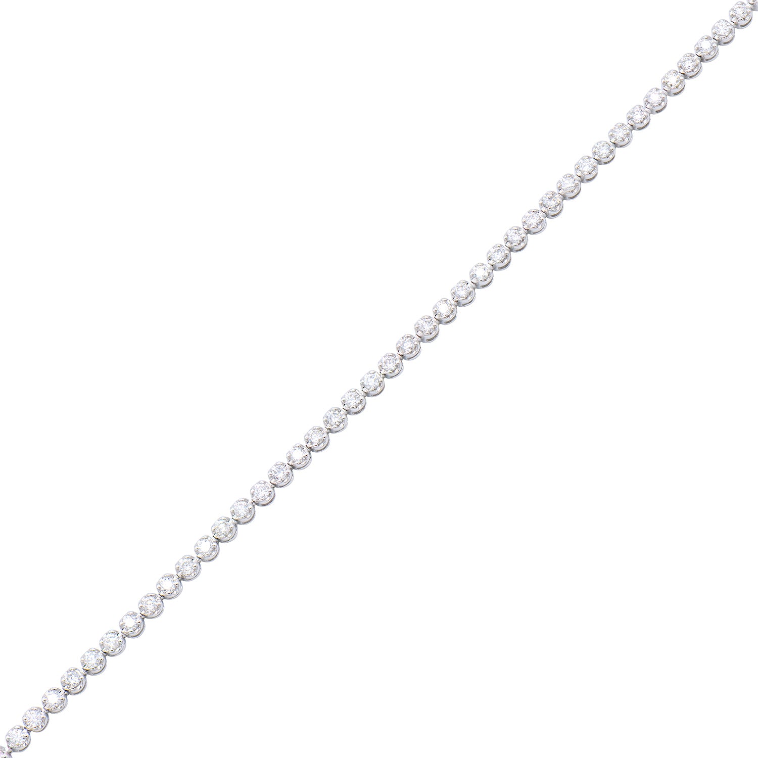18K White Gold Diamond Bracelet, 1ct