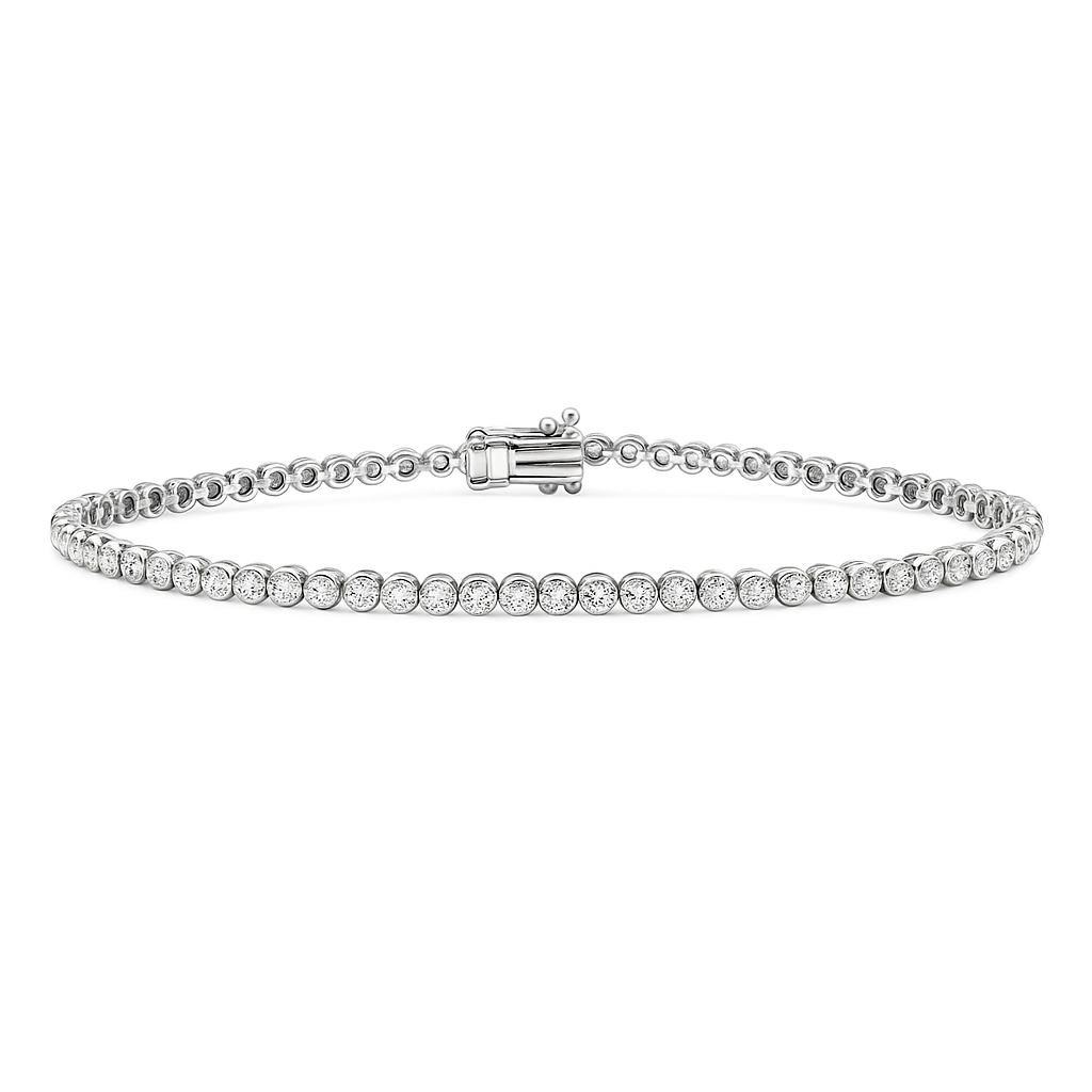 18K White Gold Diamond Bracelet, 1ct