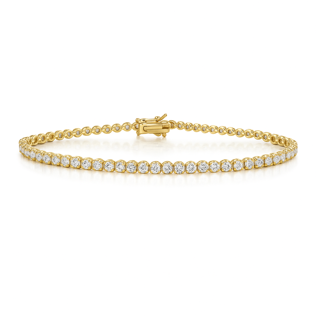 18K Yellow Gold Diamond Bracelet, 1ct