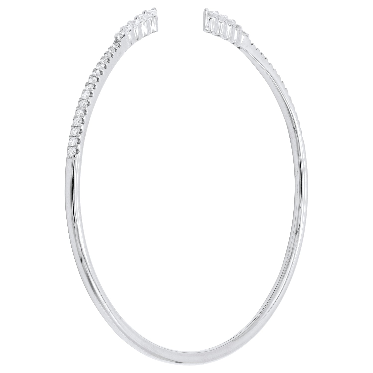 18K White Gold Diamond Bangle, 0.49ct