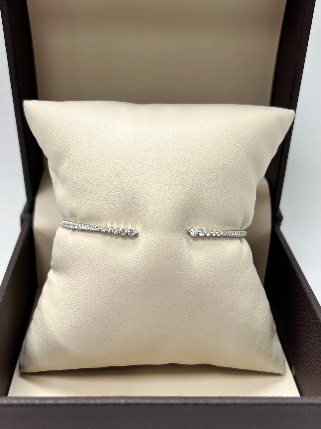 14K White Gold Diamond Claw Bangle, 0.53ct