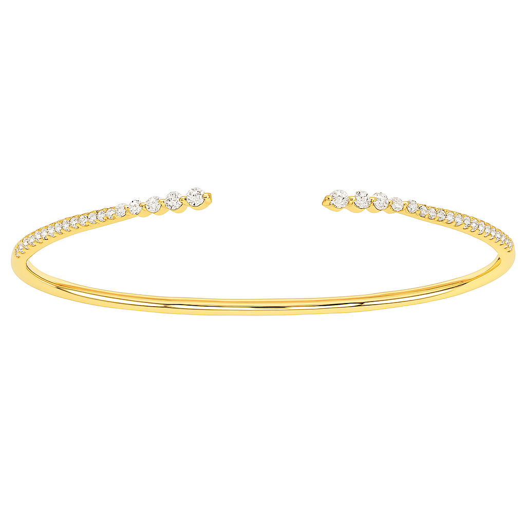18K Yellow Gold Diamond Bangle, 0.49ct