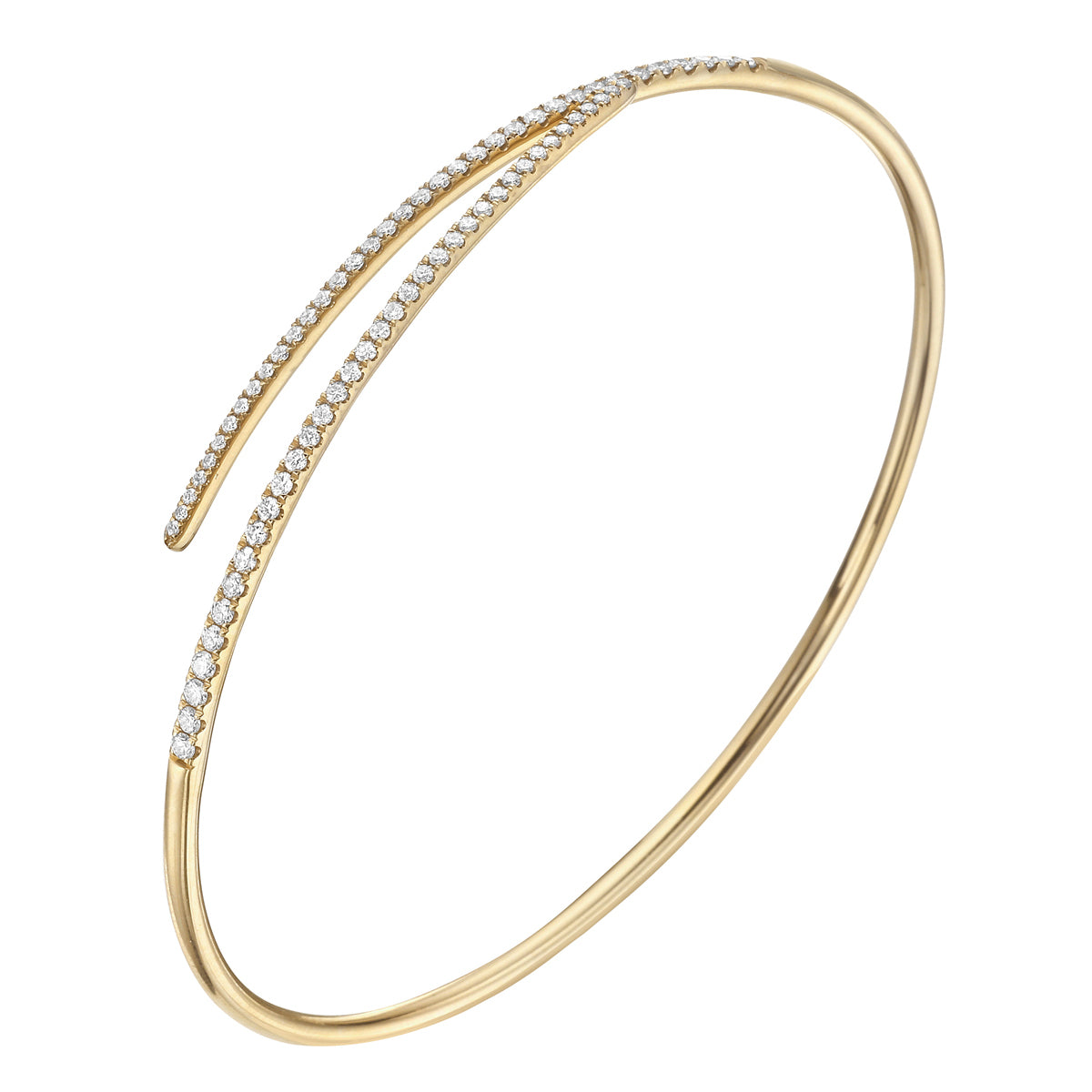 18K Yellow Gold Diamond Bangle Bracelet, 0.53ct