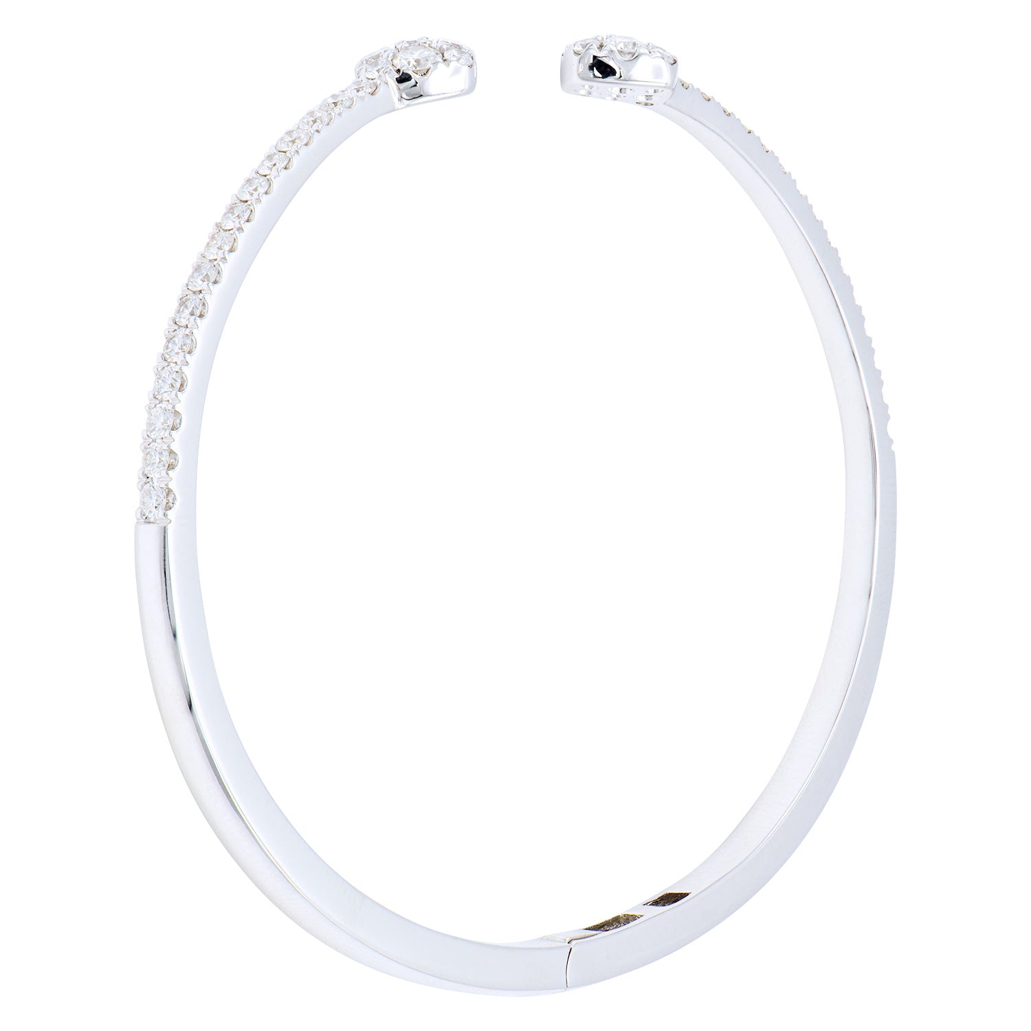 18K White Gold Diamond Bangle, 1.32ct
