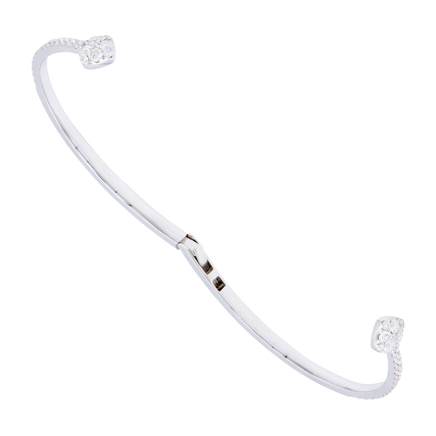 18K White Gold Diamond Bangle, 1.32ct