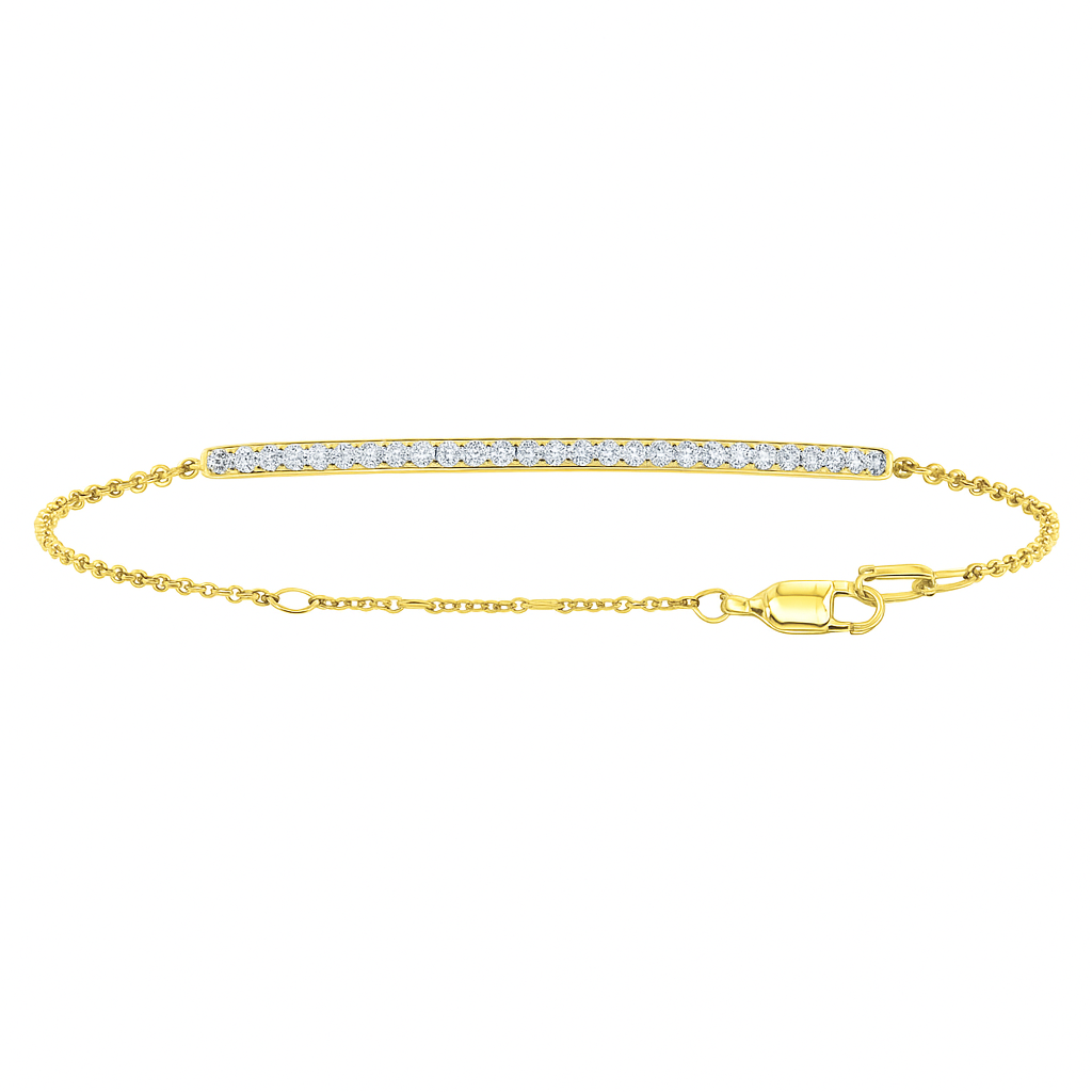 18K Yellow Gold Diamond Bracelet, 0.12ct