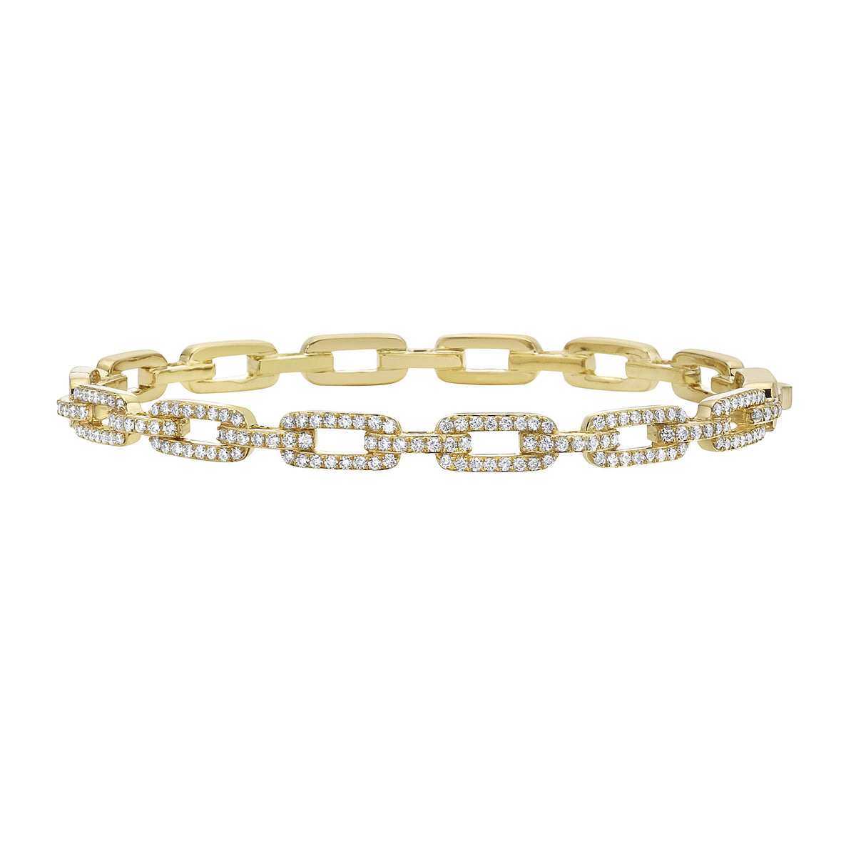 14K Yellow Gold Diamond Link Bracelet, 0.88ct