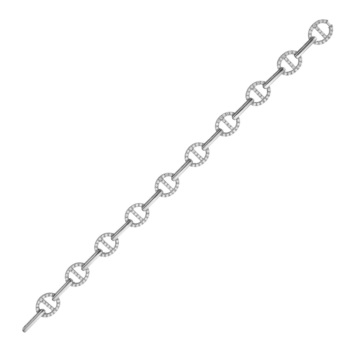 18K White Gold Diamond Bracelet, 1.17ct