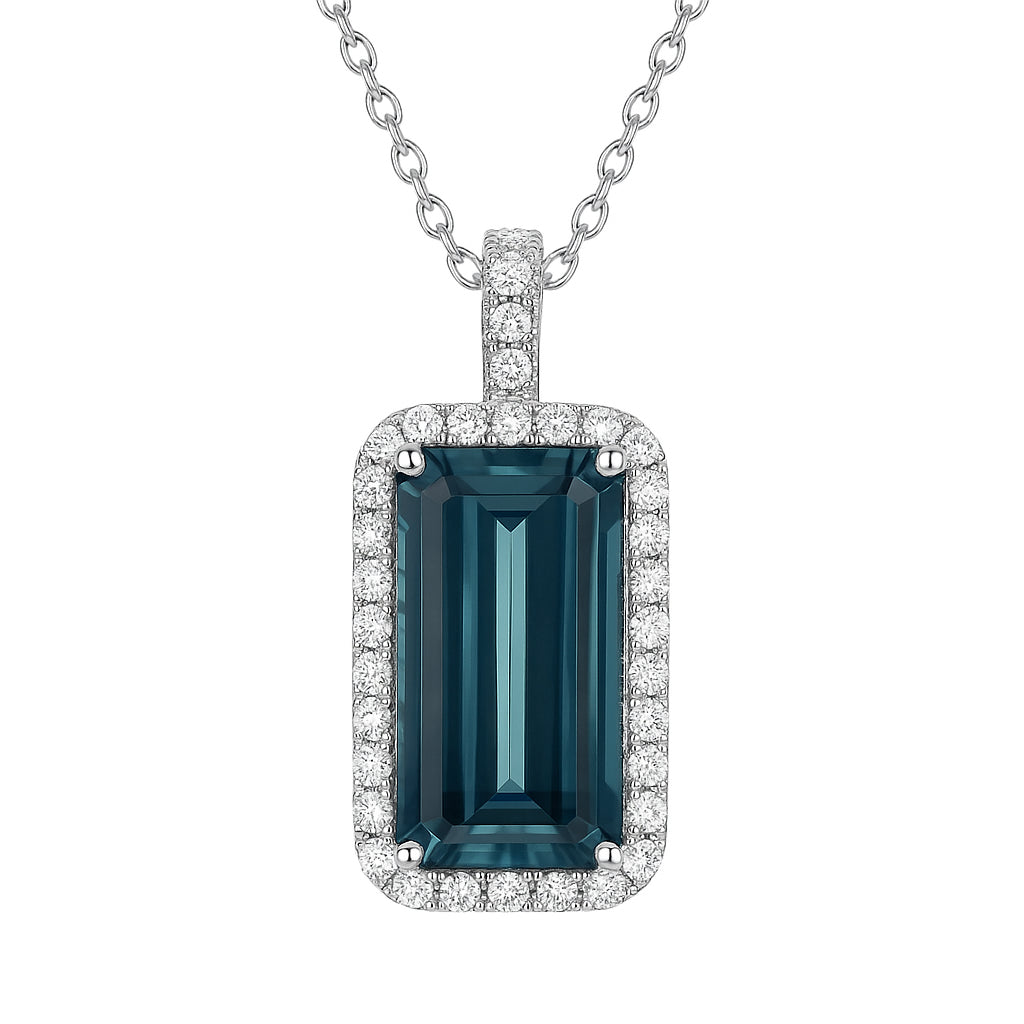 Handmade 18K White Gold Tourmaline Pendant, 5.63ct