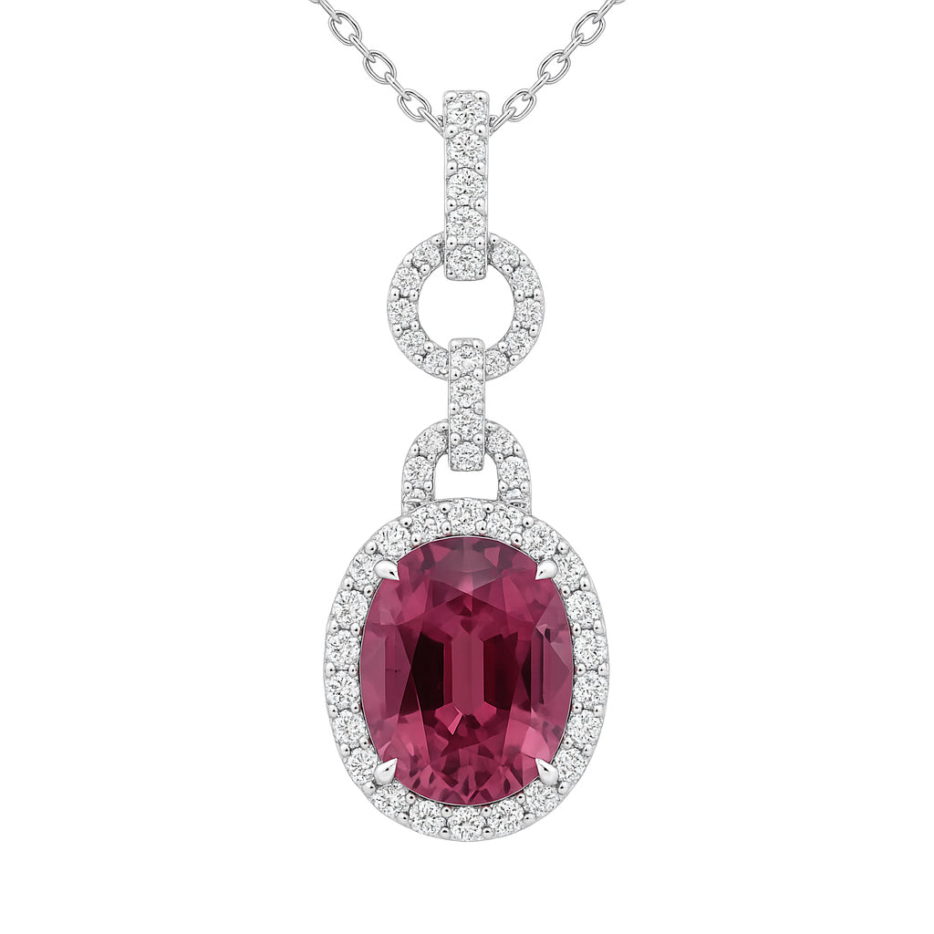 Handmade 18K White Gold Pink Tourmaline Pendant, 5.99ct