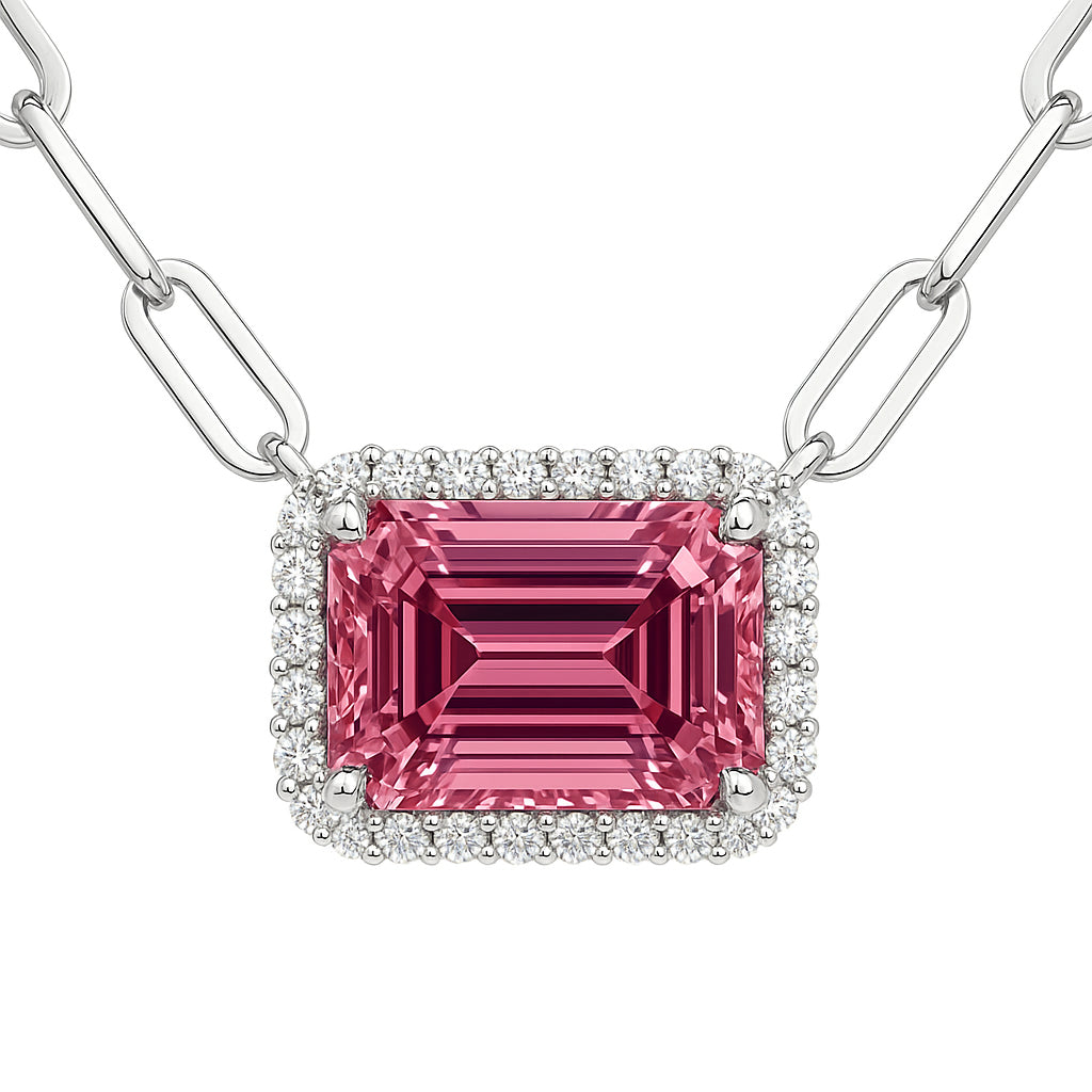 Handmade 14K White Gold Pink Tourmaline Pendant, 6.51ct