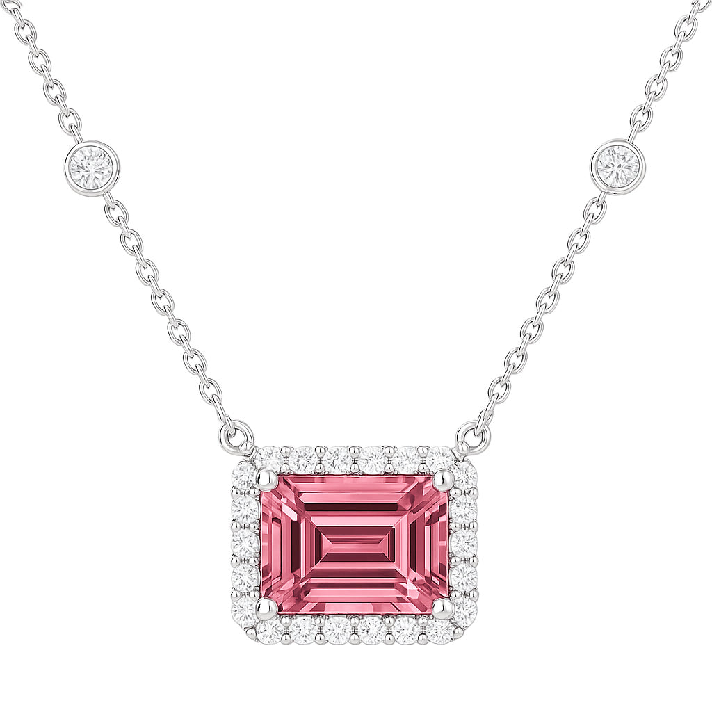 Handmade 18K White Gold Pink Tourmaline Pendant, 7.91ct