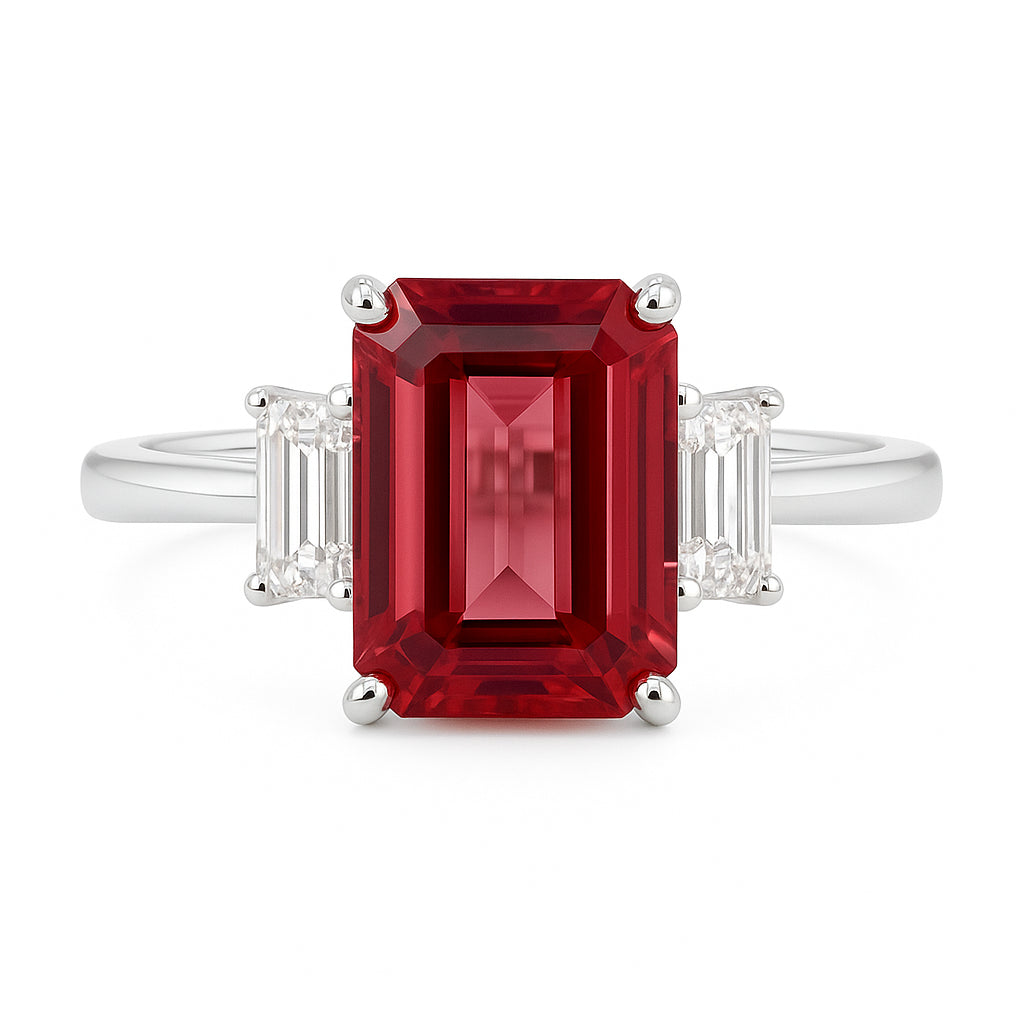 Handmade 18K White Gold Pink Tourmaline Ring, 3.19ct
