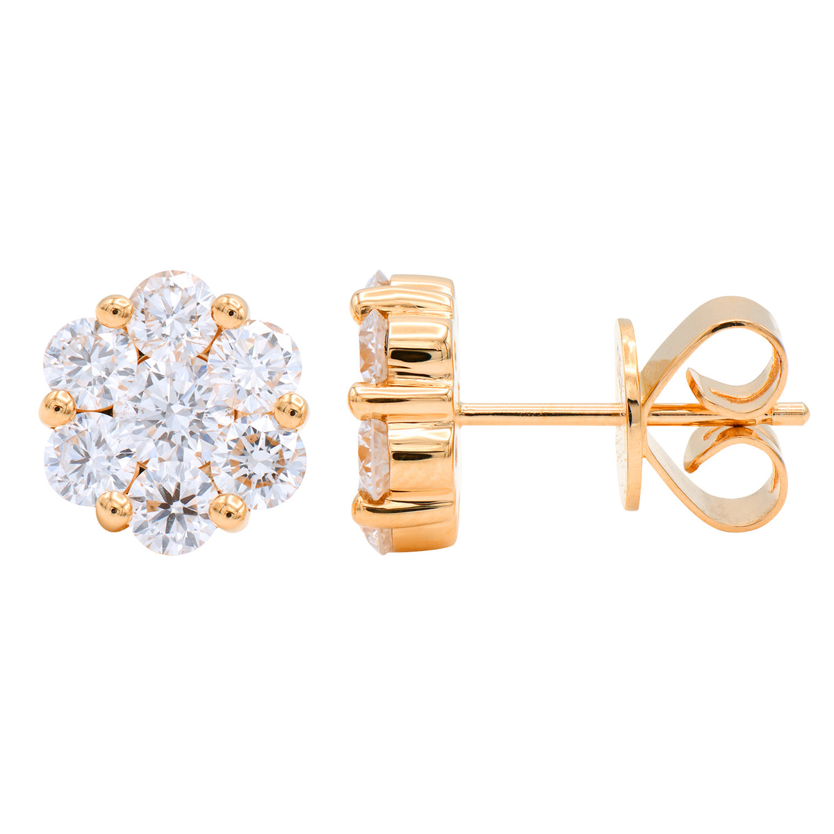 14K Rose Gold Naomi Stud Earrings - Large, 1.04ct