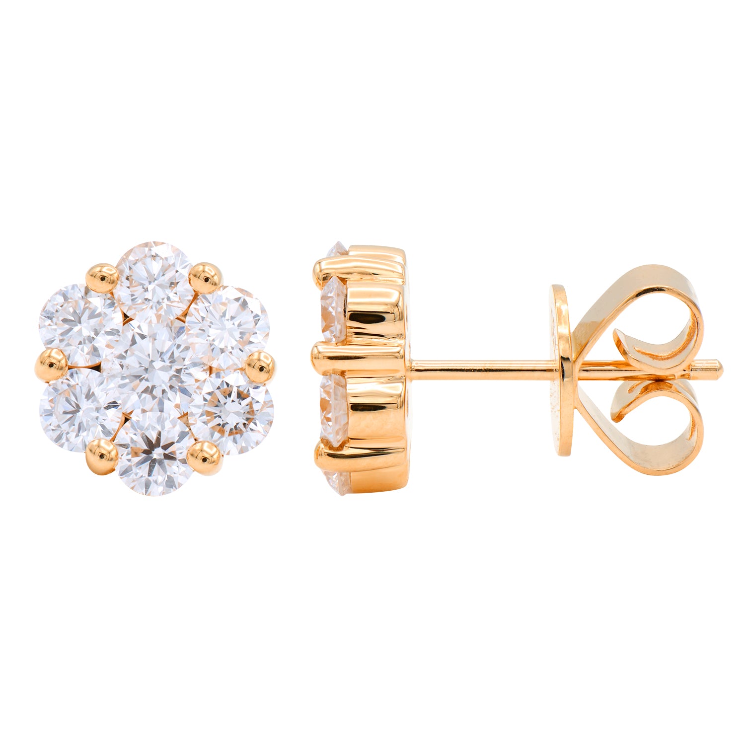 14K Rose Gold Naomi Stud Earrings - Large, 1.04ct