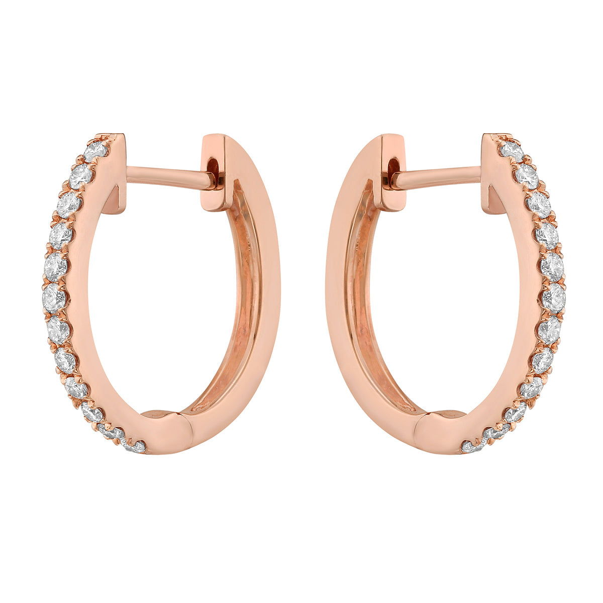 14K Rose Gold Classic Huggie Earring, 0.26ct