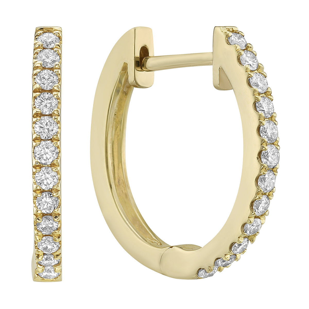 14K Yellow Gold Classic Huggie Earring, 0.26ct