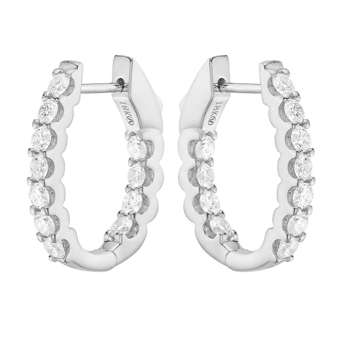 18K White Gold Diamond Earrings, 0.95ct