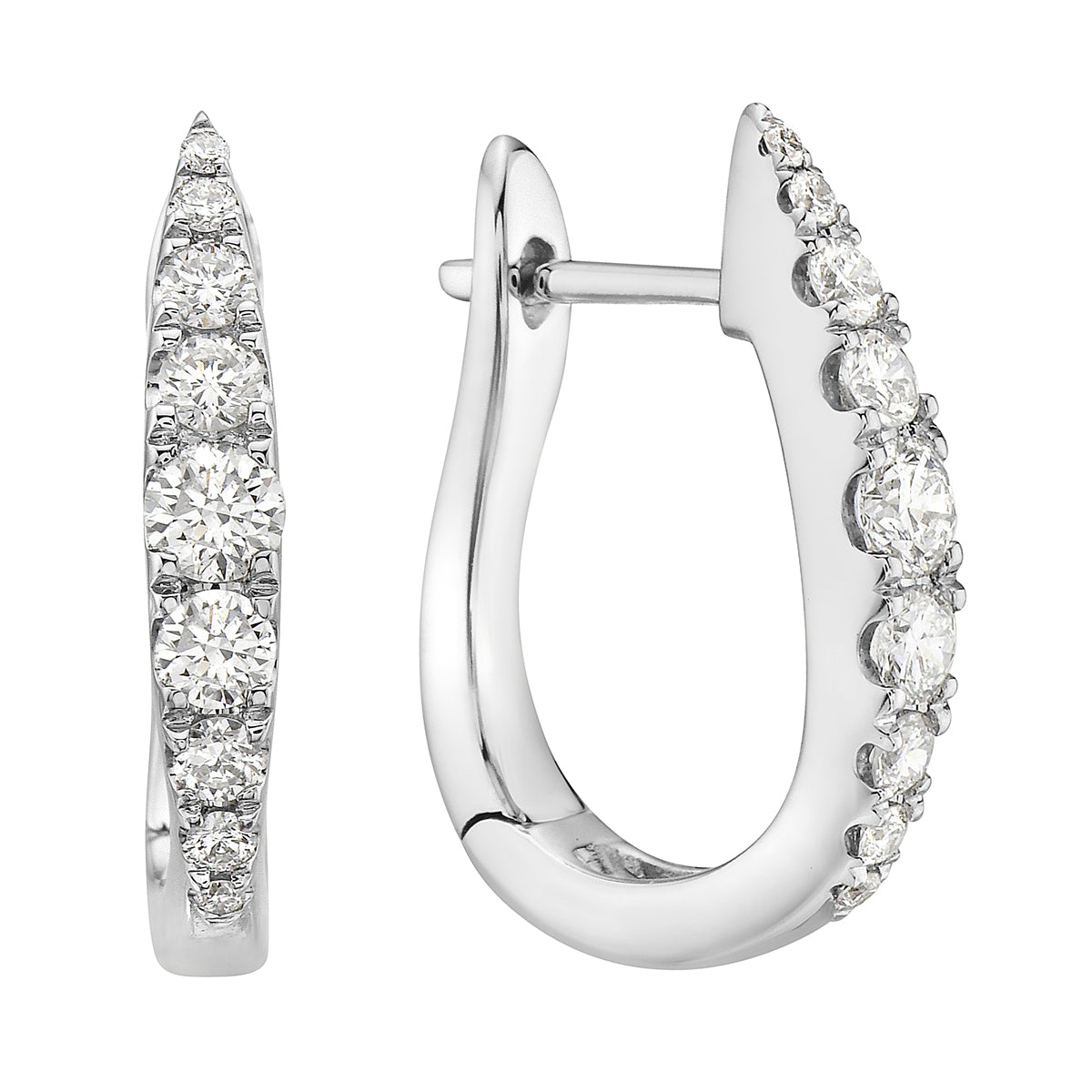 18K White Gold Diamond Hanging Earrings, 0.55ct