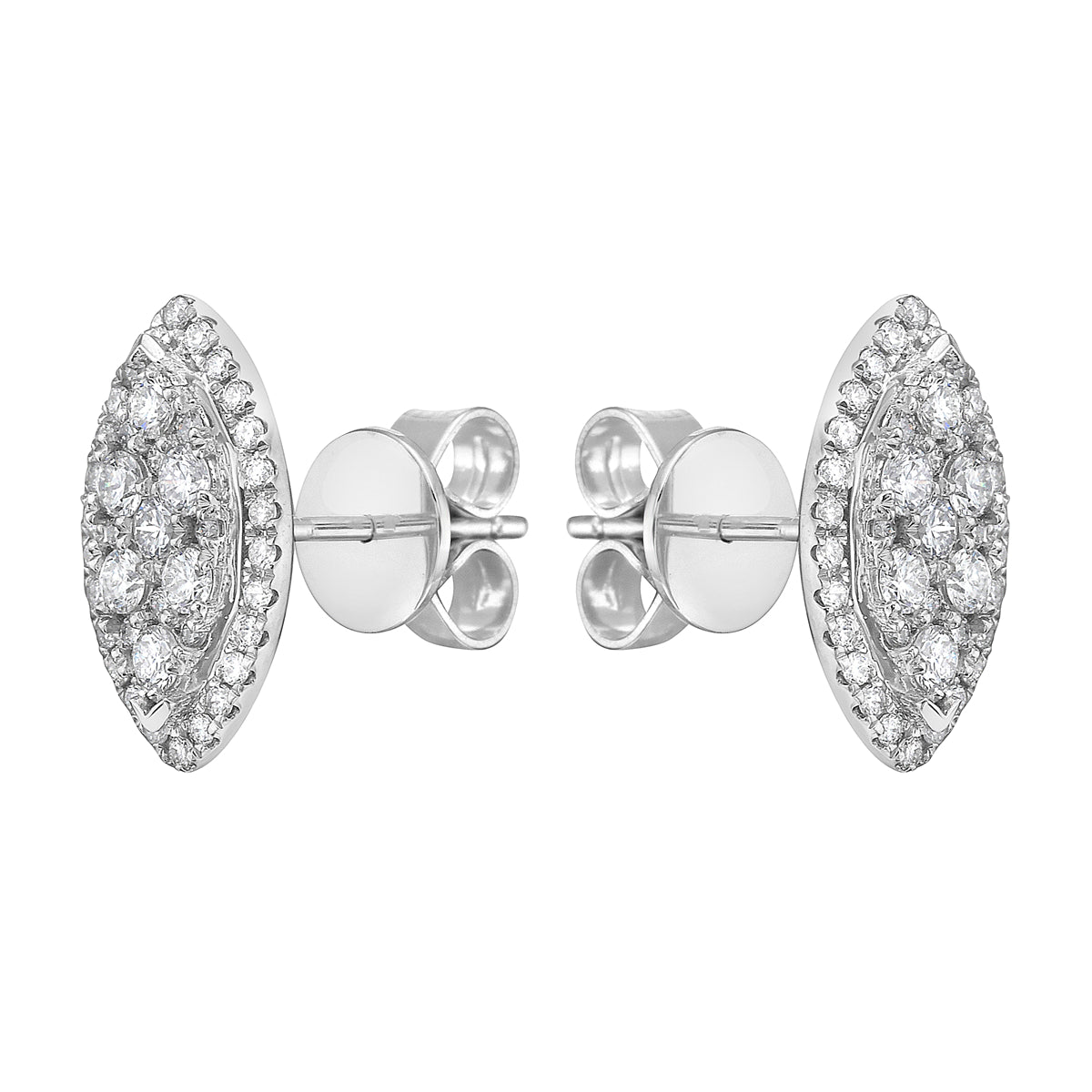 18K White Gold Diamond Earrings, 0.64ct