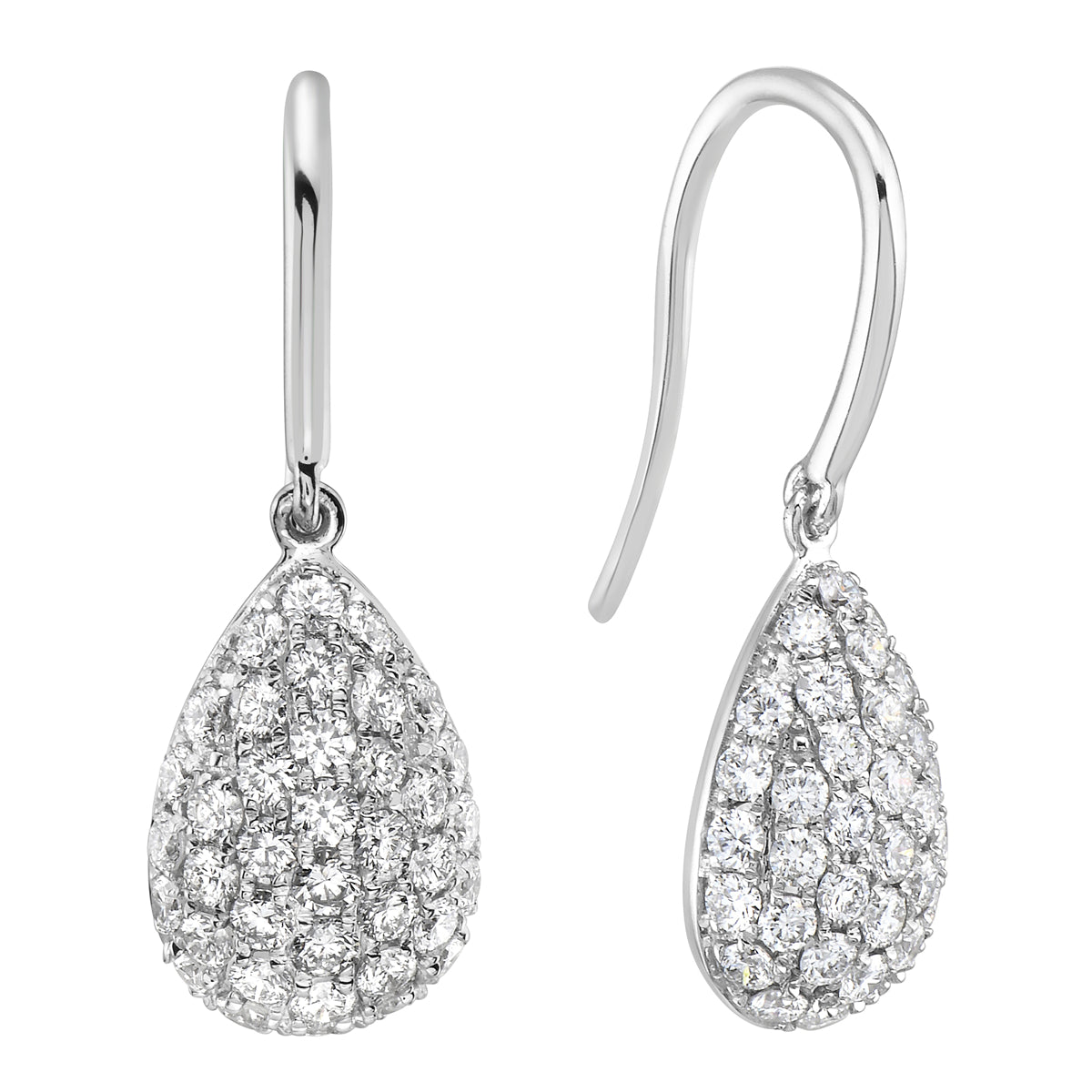 14K White Gold Diamond Earrings
