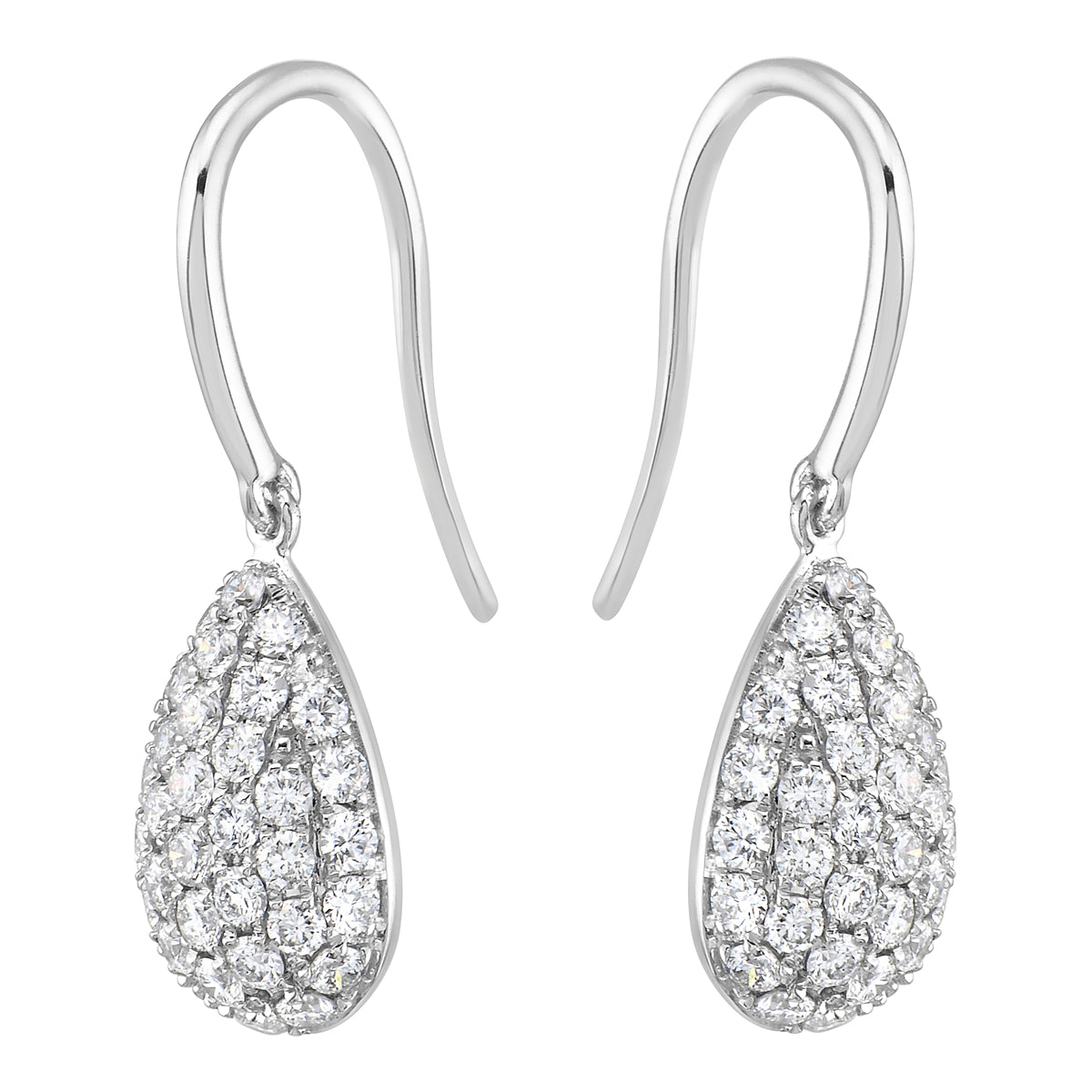 14K White Gold Diamond Earrings