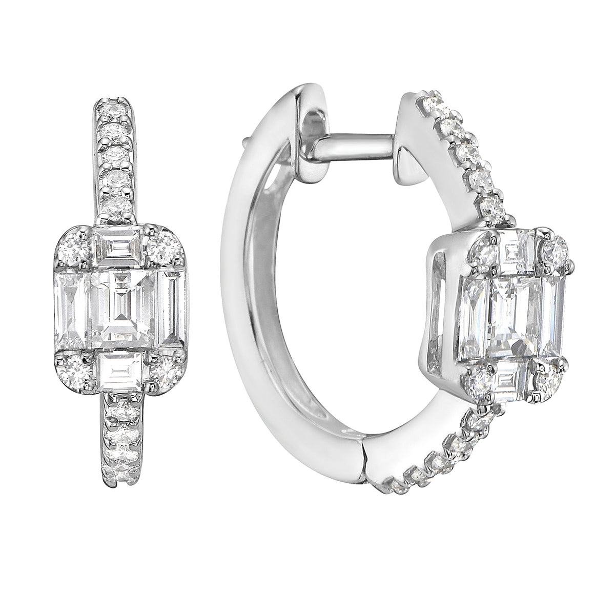 18K White Gold Diamond Earrings, 0.5ct