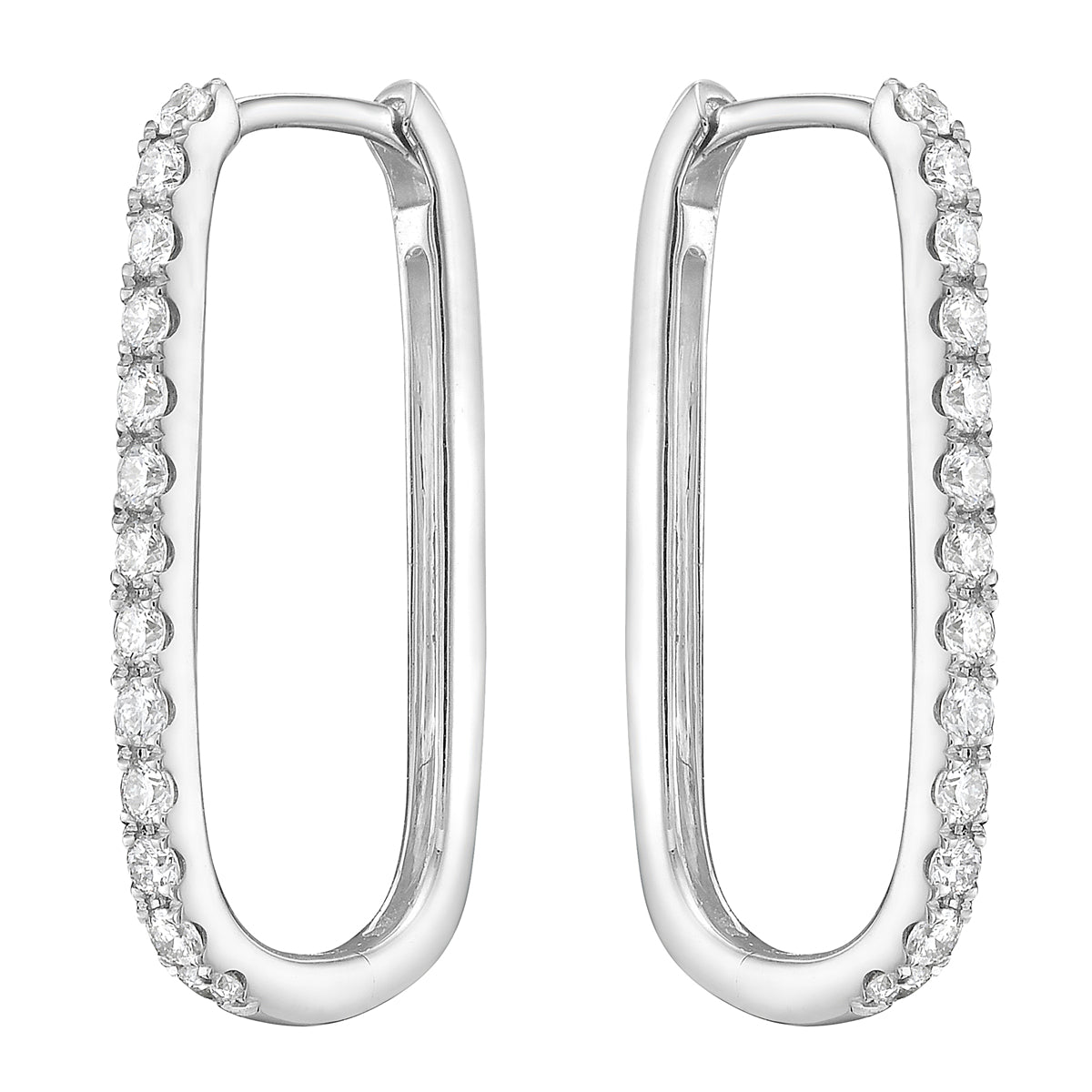 14K White Gold Diamond Earrings, 0.45ct