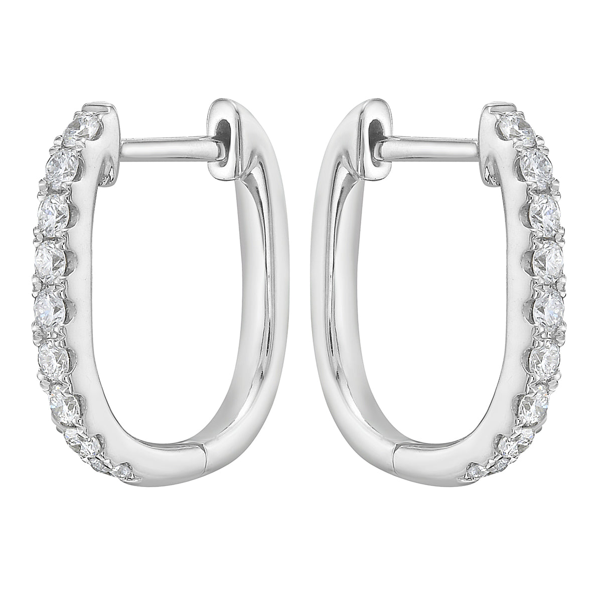 14K White Gold Diamond Earrings, 0.32ct
