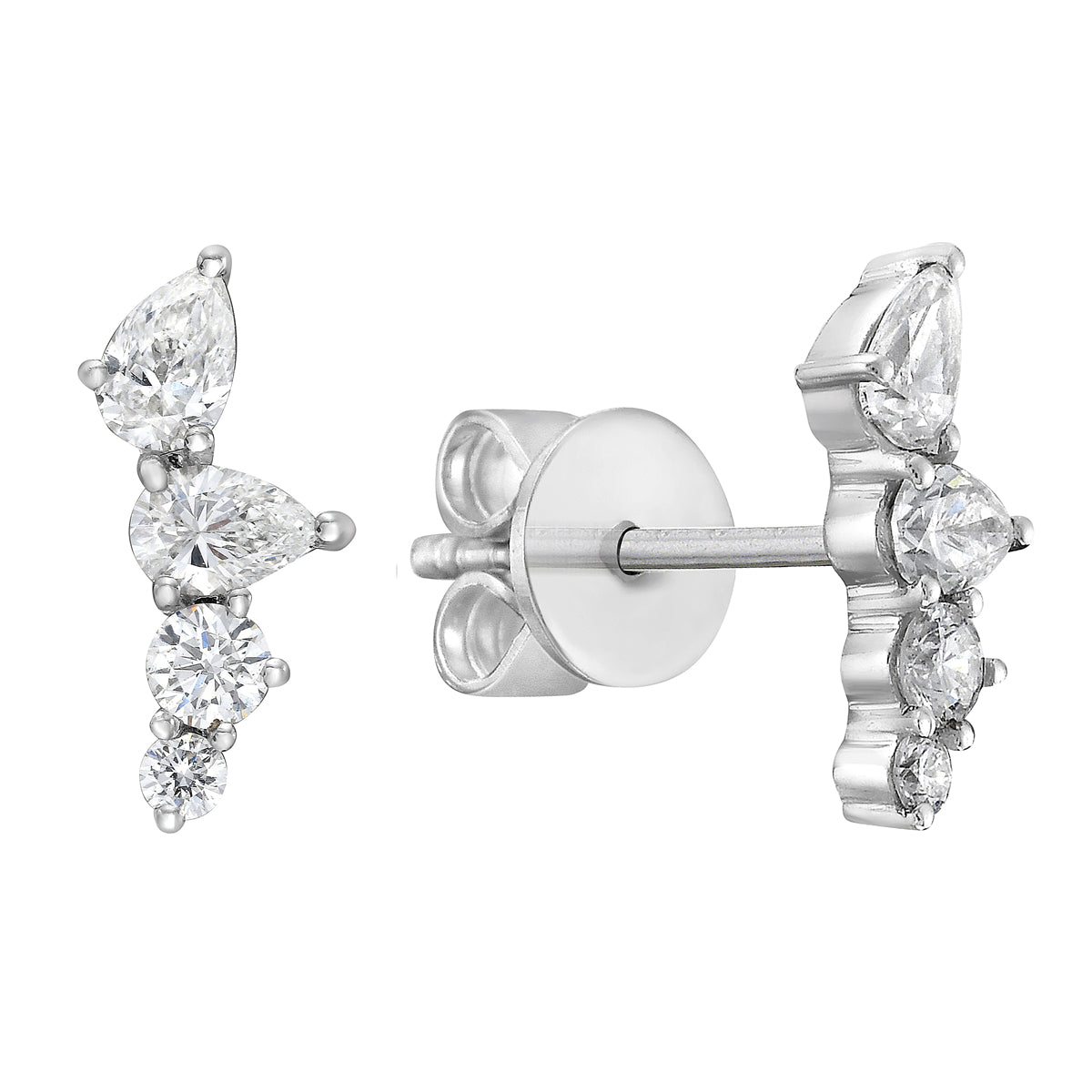 18K White Gold Diamond Earrings, 0.43ct