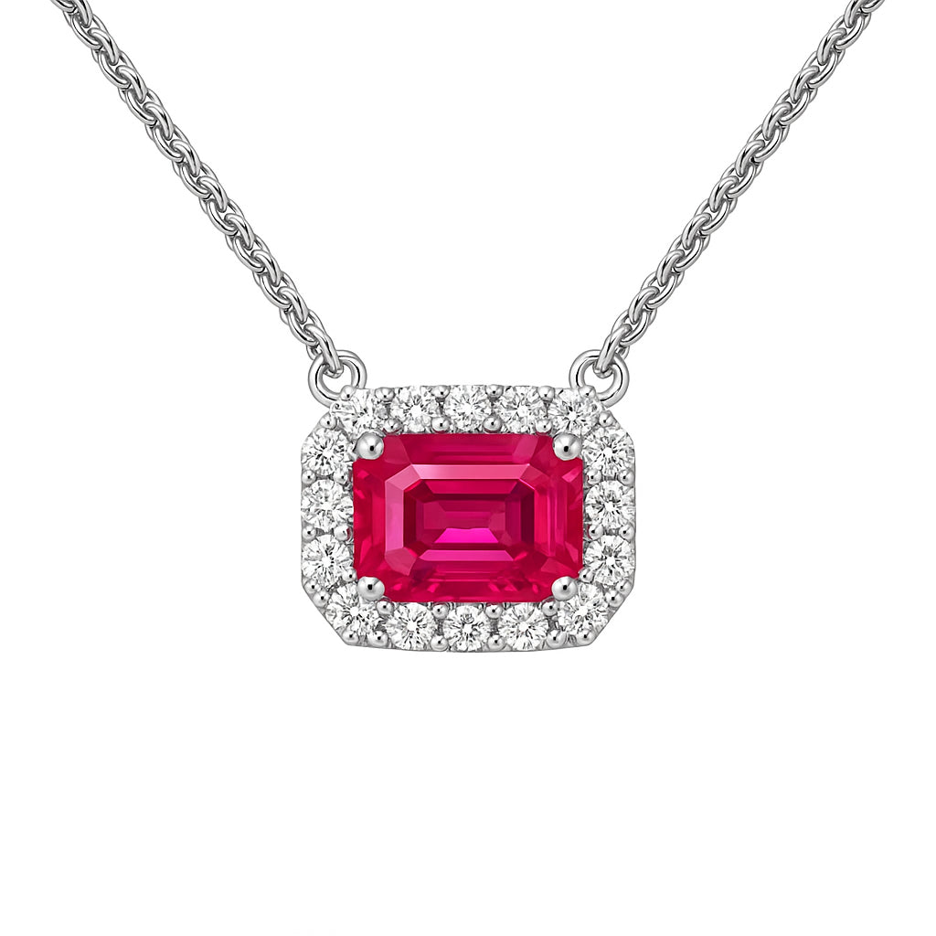 Handmade 18K White Gold Ruby Pendant, 0.93ct