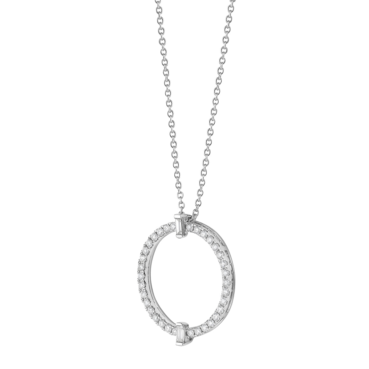 14K White Gold Diamond Necklace, 0.40ct
